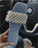 New Women's Shoes Hand-Beaded Cool Slippers Sweet Girl Fairy Wind And