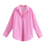 New Multi-Color Loose Casual Version Of The Provincial Silk Long-Sleeved Shirt