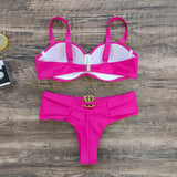 Solid Color Slings With Braided Hard-Packed Swimsuit Women 2025 New