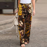 Simple Comfortable Elastic Waist Linen Trousers