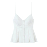 Slings Sexy Dew Single-Dripple Broad-Folded Skirt-Up Short-Form Women's Vest