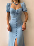 Zingj And Summer 2023 New V-Neck Single Breasted Temperament In The Long Dress