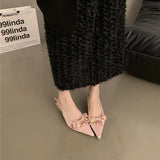Spring And Summer New High-Heeled Shoes French Temperament Small Heels Sweet Flowers Fairy Wind After The Empty