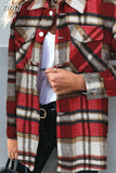 Fleece Jacket Women Plaid Coat Fall Warm Checkered Outerwear Fall Female Long Sleeve Tops Shirt Women Fashion Jacket