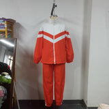 Women's Fashion Street Sports Style Spliced Wind Jacket Set Two Sets Of Women's Spring And Autumn Loose