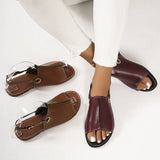Toe Buckle Large-Size Sandals Women Metal Buckle Type Fish Mouth Beach Cold