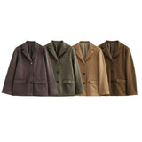 Women's ZA Autumn And Winter New Street Fashion Single-Dbutton