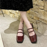 Mary Jane Baotou Sandals Women's Summer New Vintage Head Coarse Heel High Heel With Bright Leather Women's