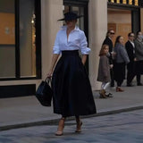 Women's New Street Fashion Collar Shirt Solid Professional Style Dress