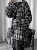 Men's Long Sleeve Checkered Button Shirt- Outfit