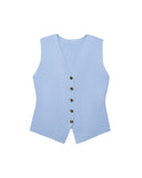 Spring New Vest Vest Outside The Vest Blouse Design Sense Of Niche Temperament Knitted Vest Splicing
