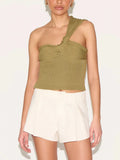 Fish Bare Back One-Shoulder Vest Summer Must-Have Hottie Style Out Of The Street Sexy Simple