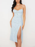 Women Summer Beach Sleeveless Spaghetti Strap Sexy Bodycon Print Dress Party Clothes