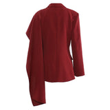 Spring And Autumn New Belt Irregular Cut Suit Jacket