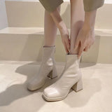Boots Women 2025 New Spring And Autumn Single Boots Martin Boots Round Head Increases Waterproof Stations Naked Boots Coarse High