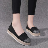 Hemp Rope Weaving Thick-Soled Fisherman Shoes Women's Large-Size Breathable Wish Canvas Shoes Flat Sole Single