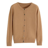 Zingj Autumn Long-Sleeved Sweater Pure Color Simple Temperament Cardigan On The Clothes With Women's Sweater Small Coat-Outfit
