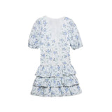 Summer New Women's French V-Collar Embroidered Print Dress