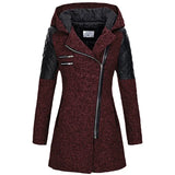 Explosion Of Women's Autumn And Winter Long Hooded Loose Zip-Chain
