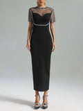 Temperament Famous Wind Dress Woman 2025 Summer New Fashion Drill Splicing High-End Slim Slimming
