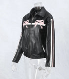 Women's Explosive Bow Zip Leather Jacket Jacket