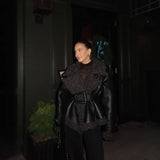 Women's Clothing Explosion Pure Fashion Street Collar Fur Warm Coat Long