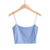 Zingj New INS Short Slim U-Collar Double Belt Suspender Tight Sexy Elastic Blouse