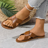 Cross-Shoe With Flat Sandals Female Retro Wind Broadband Striped Toe Beach Cool Slippers