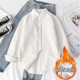 Velvet Shirt Women's Autumn And Winter 2025 New Design Sense Small Long-Sleeved Shirt Under The College Wind Thicker