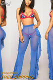 Sexy Women Bikini Cover Up Mesh Sheer Plus Size Swimwear Bathing Pants Trousers Swimsuit Beachwear Swimming