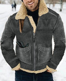 New Fur One Men's Coat Thick Lamb Hair Medium Long Imitation Leather Jacket Seven Color Eight