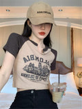 Vintage Logo Raglan Sleeve Crop TopOutfit