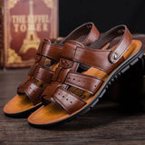 Zingj New Men's Plus Size Casual Sandals 45 Cowhide Beach Shoes 46 Cool Slippers 47 Men's