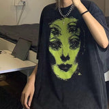 Grunge Ghost Face Graphic T-ShirtOutfit