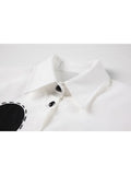 Heart Print Shirts Vintage Polo-Neck Long Sleeve Single Breasted Oversized Streetwear Loose Y2K Gothic Female