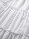 Solid Color Tiered Midi Skirt- Outfit