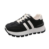 Women's Shoes With Striped Sneakers In The Autumn Of 2025 New Thick Soles Increase Not Tired Feet Old Shoes Couples Casual Aggan