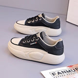 Round Head Single Shoes Women Wear 2025 Autumn New Lace-Collage Casual Shoes With Thick-Soled Rocking