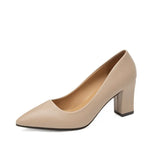 Single Shoes Women's Coarse Heel 202 Spring New Pointed Work Shoes Shallow One-Foot Pedal Korean Version Of High Heel