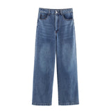 New Mid-Rise Decor Loose Jeans