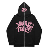 New High Street Hip-Hop National Tide Printing Zipper Clothing Fashion Fashion Couple
