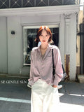 Xixi 2025 Autumn White Label New Temperament Simple Tiansi Shirt Women Long Sleeve Top Coat Women