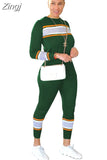 Pieces Women's Sets 2023 Autumn Winter Splicing Pullover Suit Tops And Pants Suits Two Piece Set Matching Tracksuit