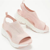 Sandals Women's 2025 Summer Net Cloth Flat Solid Roman Women's Shoes Flat Soles Flying Weaving Fish Mouth Sandals Women's