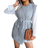 Wind Shooting Autumn And Winter Casual Strapped Vest Sweater Dress Knitted Dress Women's
