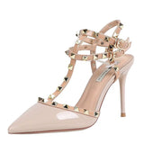 High Heel Women's Fine Heel Single Shoes 2025 Summer Sexy Pointed T-Shaped With Back Empty Willow Sandals