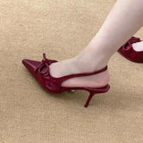 Sandals 2025 Spring And Summer New Bow After The High Heel Fairy Shallow Thin And Korean Version Of Women's