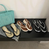 Flip-Flops Women Wear 2025 Summer Fashion Round Head Thick-Soled Casual Slippers With Skirt Temperament Women's