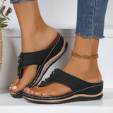 Clip Toe Slippers Women 2025 Summer Flip-Flops Pine Cake Bottom Beach Women Sandals