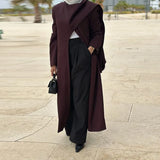 New Temperament Splicing Long Sleeve Single Row Buckle Long Loose Thin Senior Design Wind Coat Women's